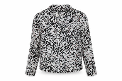 Doroth Womens Grey Animal Print Polyester Camisole Button-Up Size 10 Collared