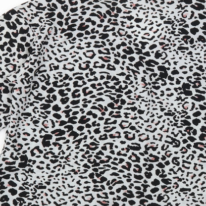 Doroth Womens Grey Animal Print Polyester Camisole Button-Up Size 10 Collared