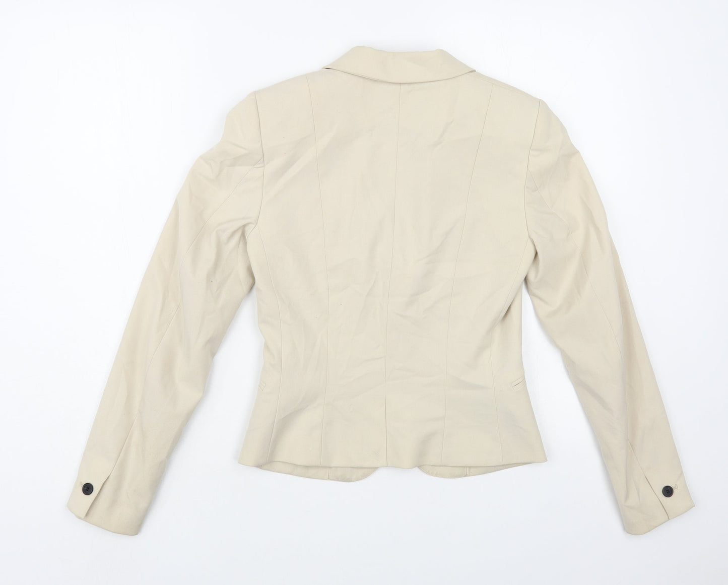 H&M Womens Beige Jacket Blazer Size 4 Button