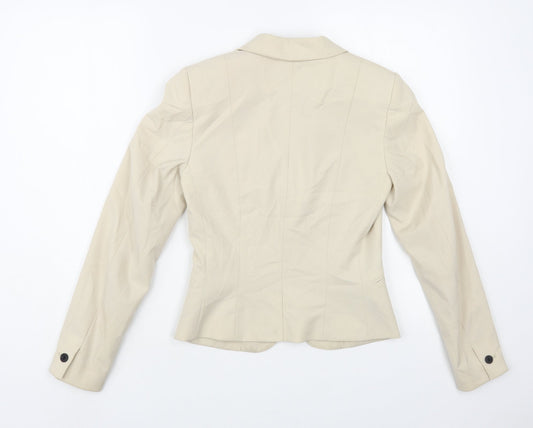 H&M Womens Beige Jacket Blazer Size 4 Button