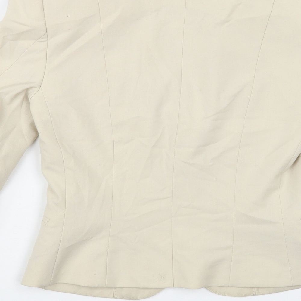 H&M Womens Beige Jacket Blazer Size 4 Button