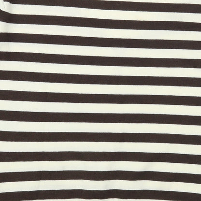 H&M Womens Ivory V-Neck Striped Acrylic Pullover Jumper Size M