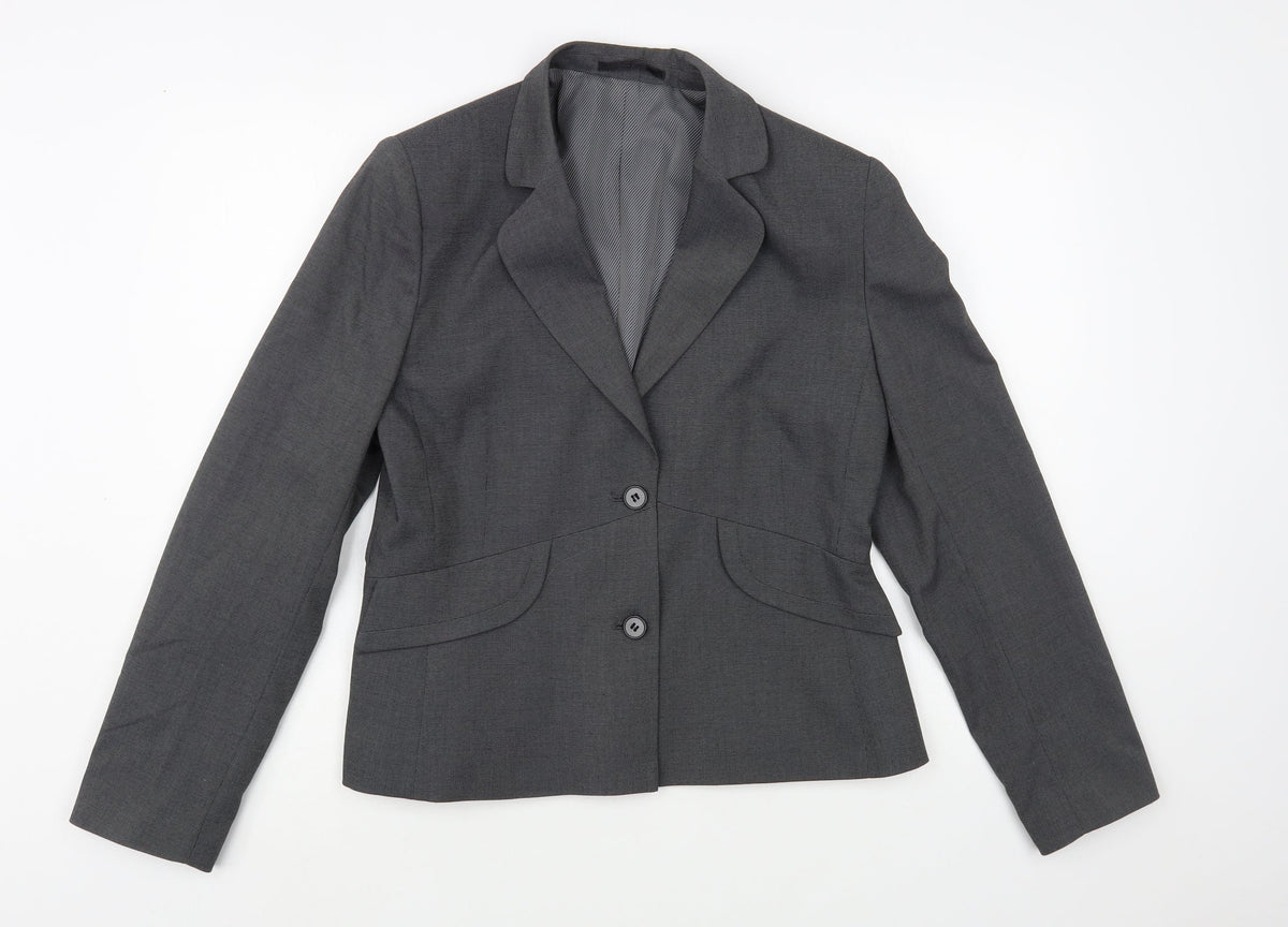 Icona Womens Grey Jacket Blazer Size 12 Button
