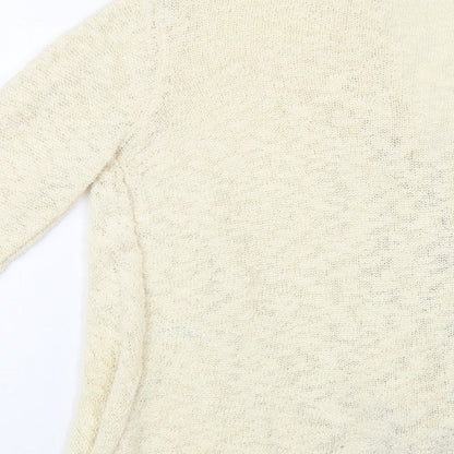 George Womens Ivory V-Neck Cotton Cardigan Jumper Size 10