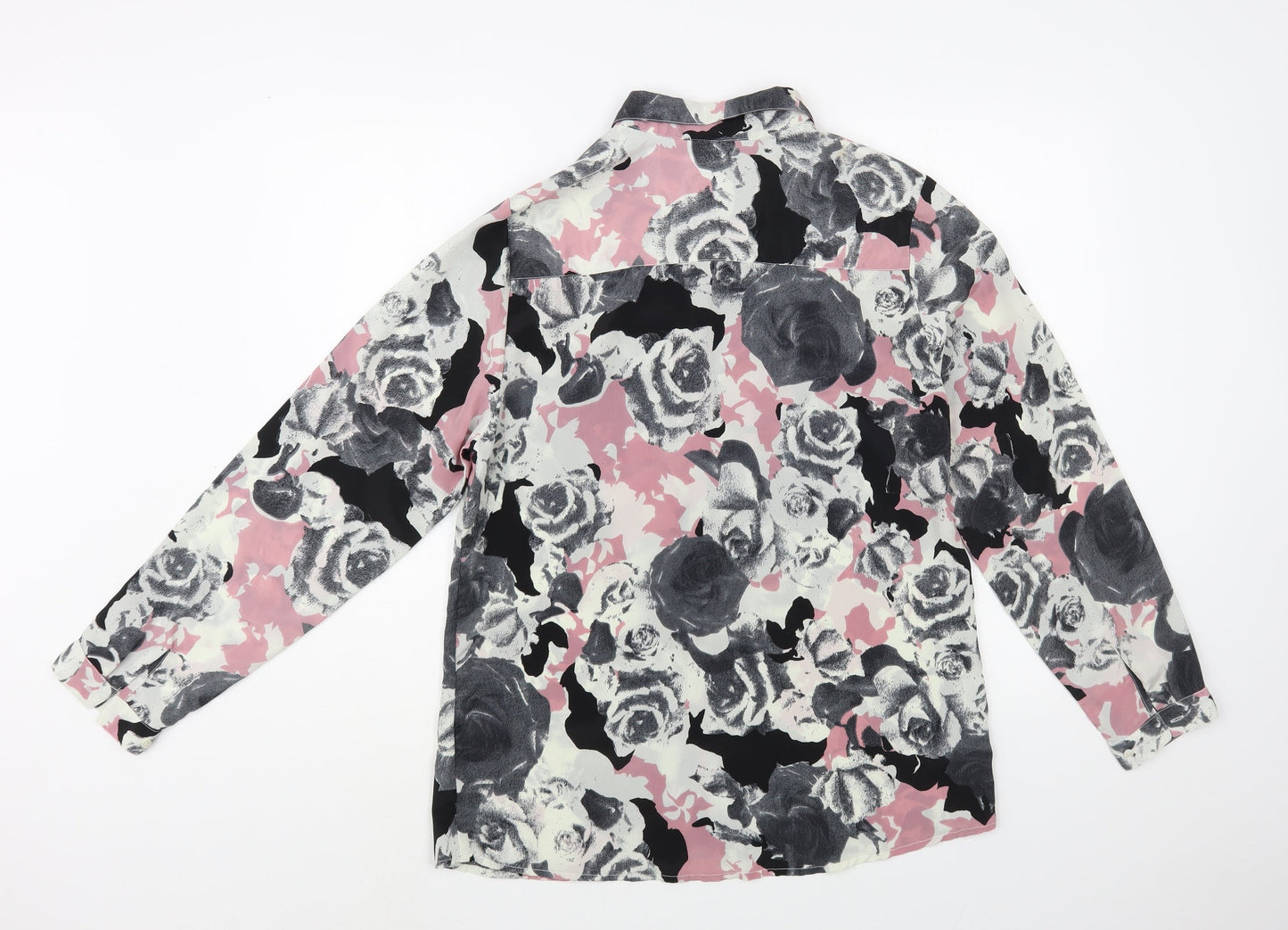 Imitz Womens Multicoloured Floral Polyester Basic Button-Up Size 10 Collared
