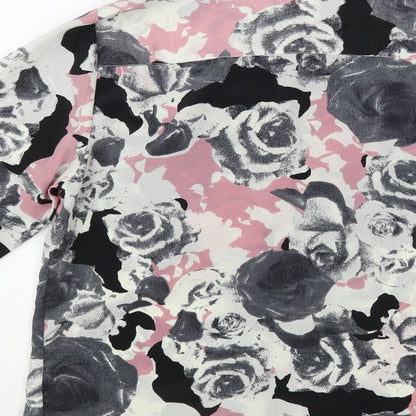 Imitz Womens Multicoloured Floral Polyester Basic Button-Up Size 10 Collared