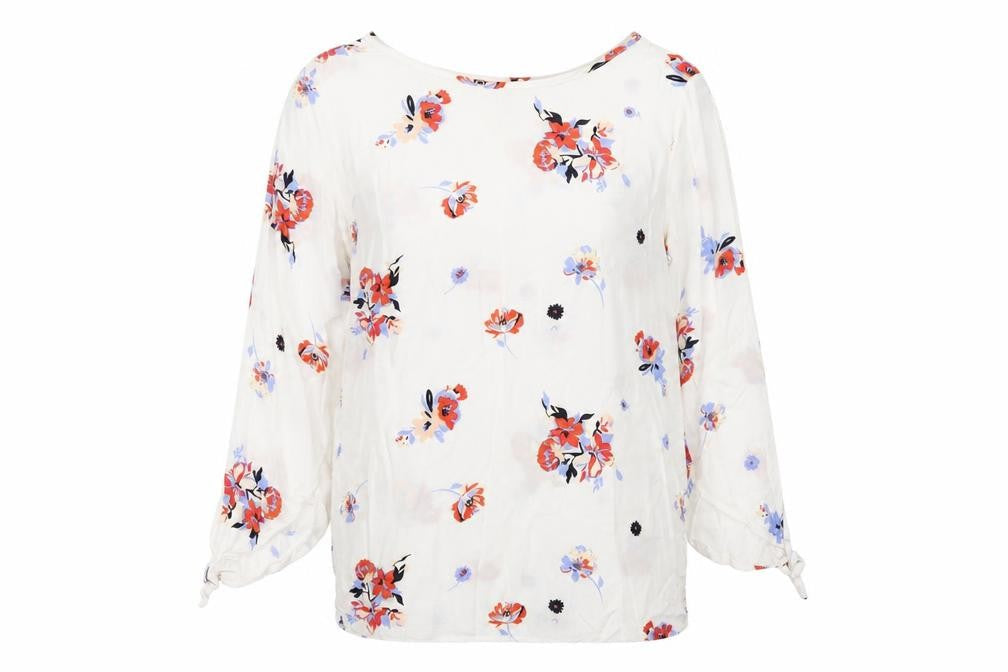 Womens UK Size 12 Rainbow White Basic Blouse