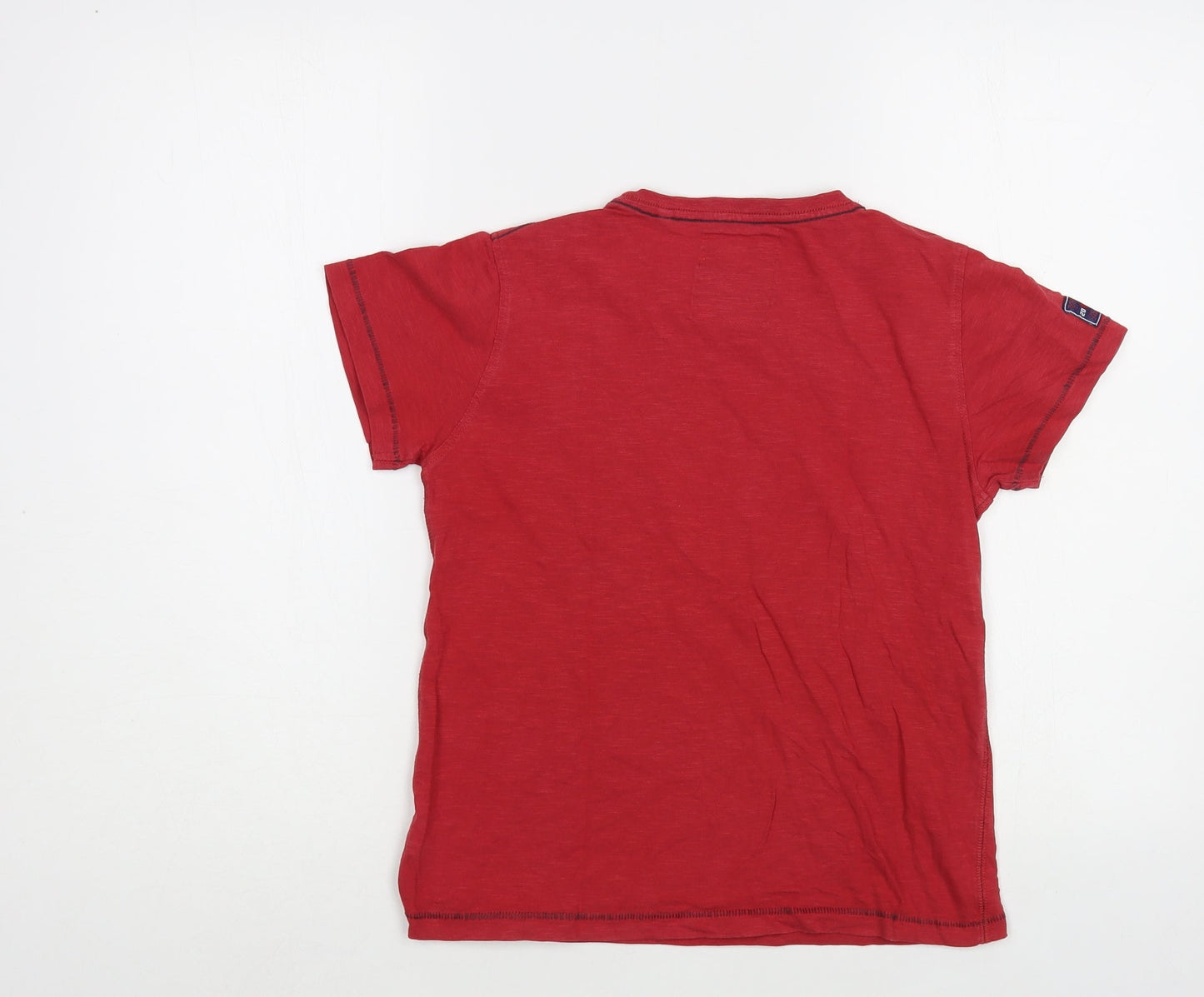 NEXT Boys Red Cotton Pullover T-Shirt Size 9 Years Crew Neck Pullover - Football