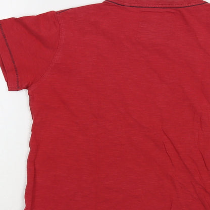 NEXT Boys Red Cotton Pullover T-Shirt Size 9 Years Crew Neck Pullover - Football