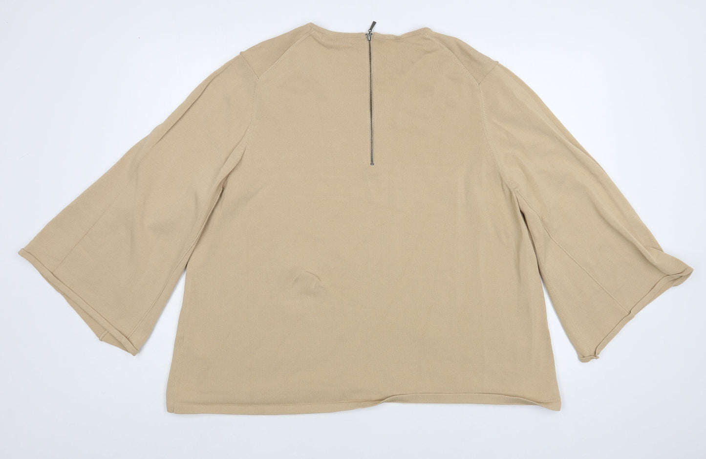 Autograph Womens Beige V-Neck Viscose Pullover Jumper Size 20