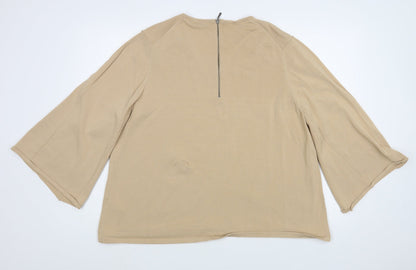 Autograph Womens Beige V-Neck Viscose Pullover Jumper Size 20