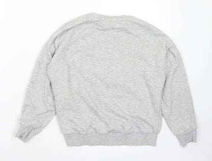 Marks and Spencer Girls Grey Cotton Pullover Sweatshirt Size 9-10 Years - You Got This