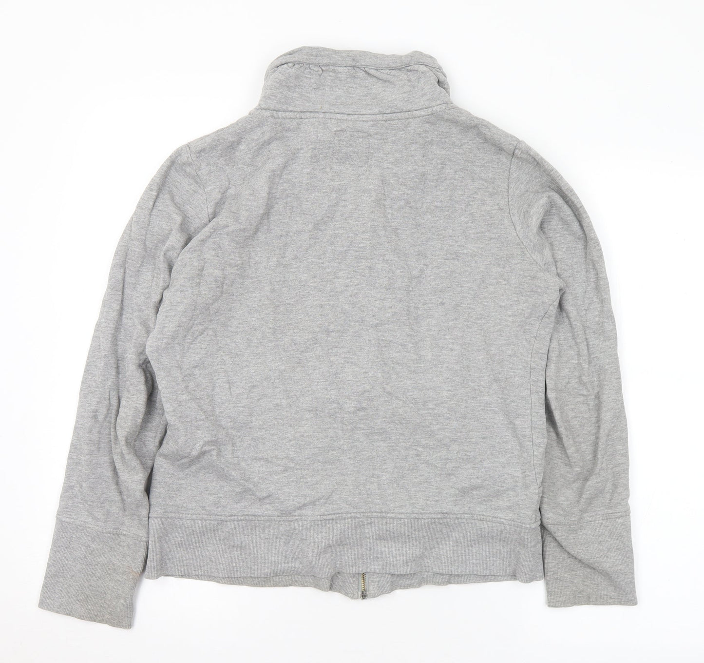 TOM TAILOR Womens Grey Cotton Full Zip Sweatshirt Size L Zip