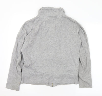 TOM TAILOR Womens Grey Cotton Full Zip Sweatshirt Size L Zip