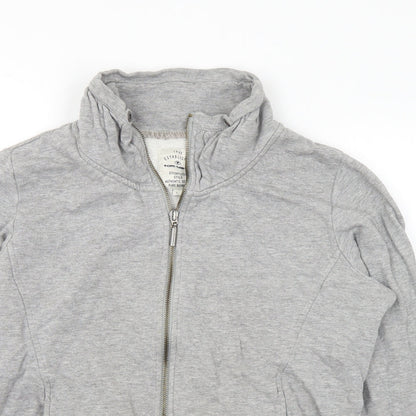 TOM TAILOR Womens Grey Cotton Full Zip Sweatshirt Size L Zip
