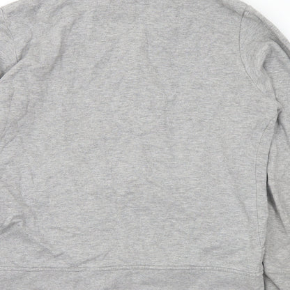 TOM TAILOR Womens Grey Cotton Full Zip Sweatshirt Size L Zip