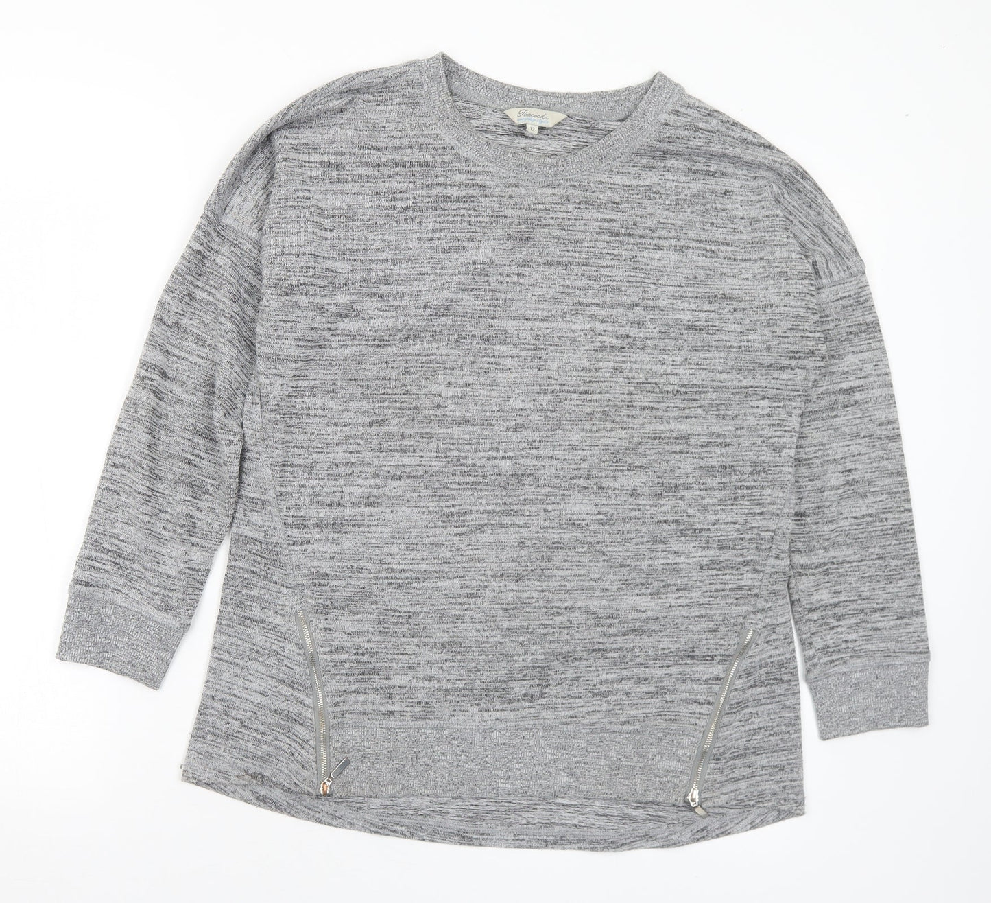 Womens UK Size 12 Peacocks Grey Pullover Jumper