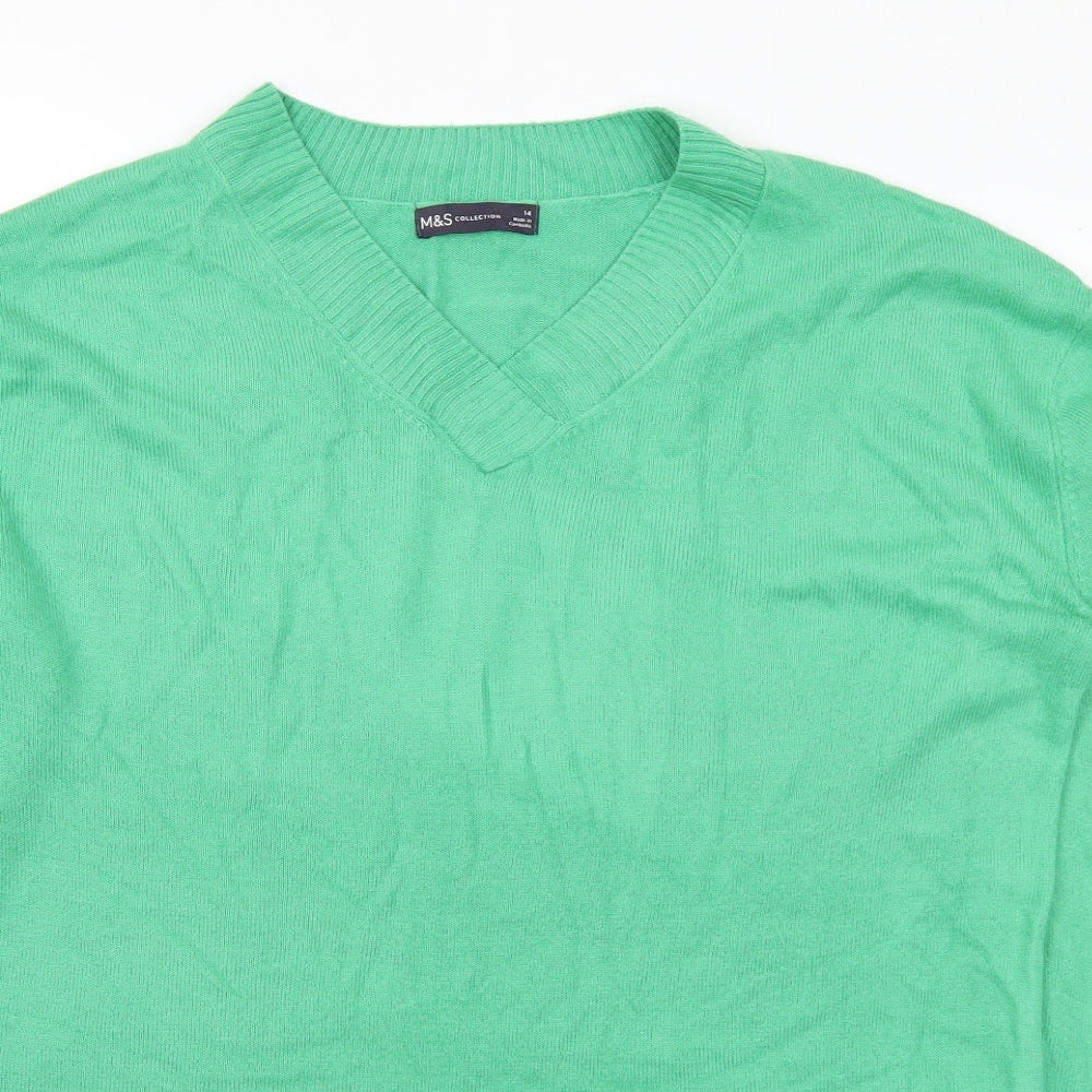 Womens UK Size 14 Marks and Spencer Green Pullover Jumper