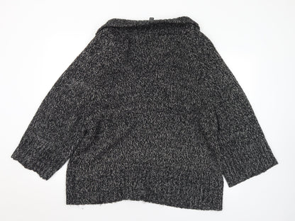 Womens UK Size 18 Preworn Grey Cardigan Jumper