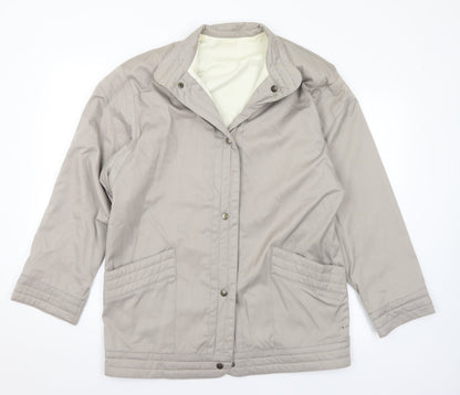 4 Seasons of London Mens Grey Parka Coat Size M Snap - Reversible