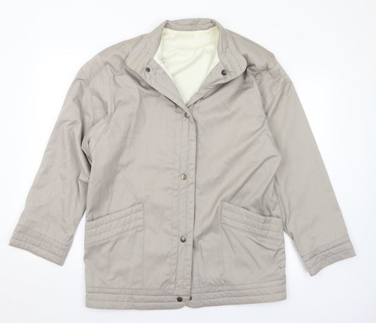 4 Seasons of London Mens Grey Parka Coat Size M Snap - Reversible