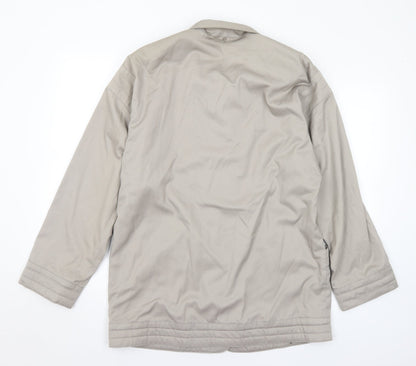 4 Seasons of London Mens Grey Parka Coat Size M Snap - Reversible