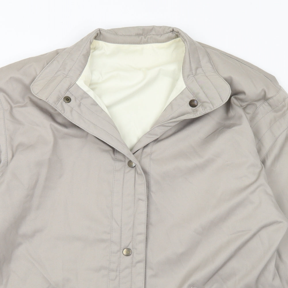 4 Seasons of London Mens Grey Parka Coat Size M Snap - Reversible