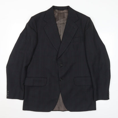 Maeson Mens Grey Plaid Wool Jacket Suit Jacket Size 41