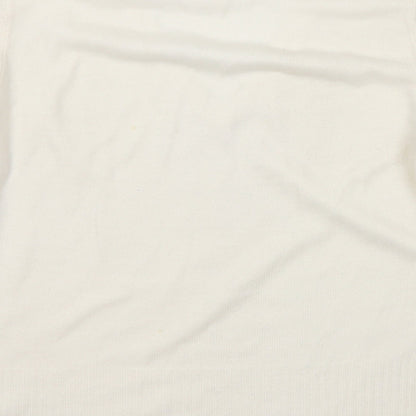 Debenhams Womens Ivory V-Neck Acrylic Pullover Jumper Size 12