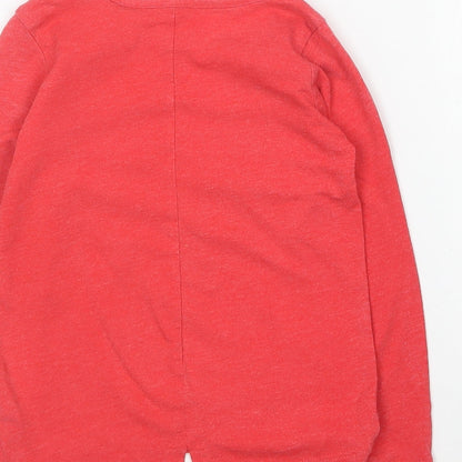 TOM TAILOR Girls Red Cotton Basic T-Shirt Size 4-5 Years Round Neck