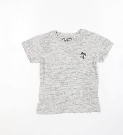 Matalan Boys Grey Cotton Basic T-Shirt Size 4 Years Round Neck