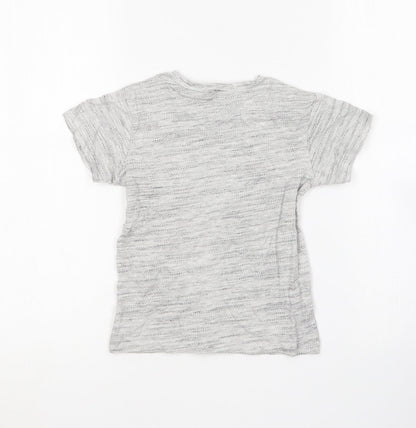 Matalan Boys Grey Cotton Basic T-Shirt Size 4 Years Round Neck