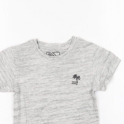 Matalan Boys Grey Cotton Basic T-Shirt Size 4 Years Round Neck