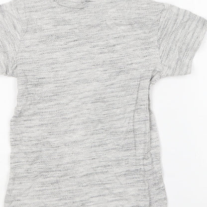 Matalan Boys Grey Cotton Basic T-Shirt Size 4 Years Round Neck