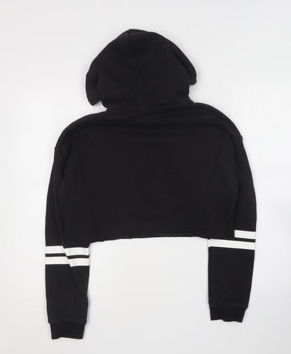 H&M Womens Black Cotton Pullover Hoodie Size XS