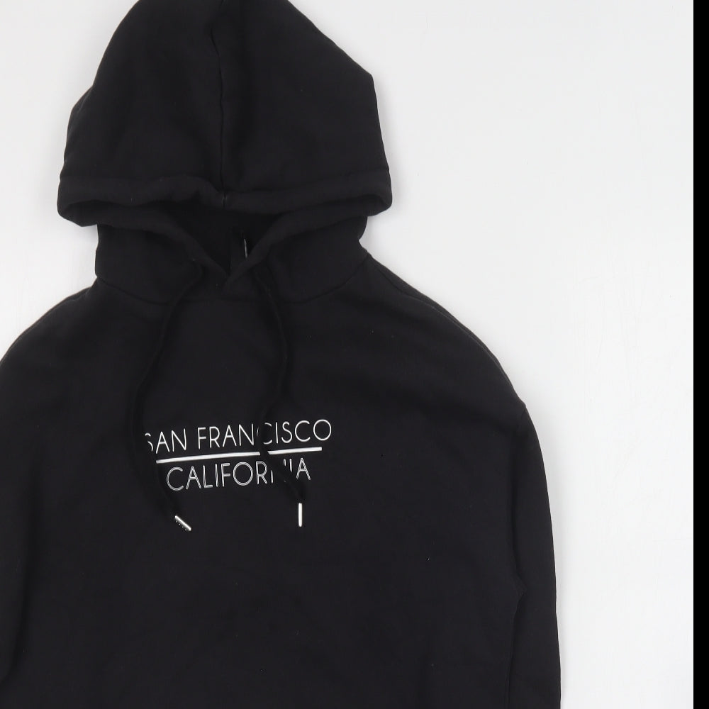 H&M Womens Black Cotton Pullover Hoodie Size XS