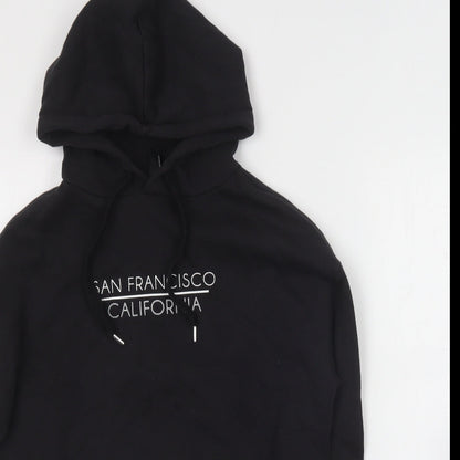 H&M Womens Black Cotton Pullover Hoodie Size XS