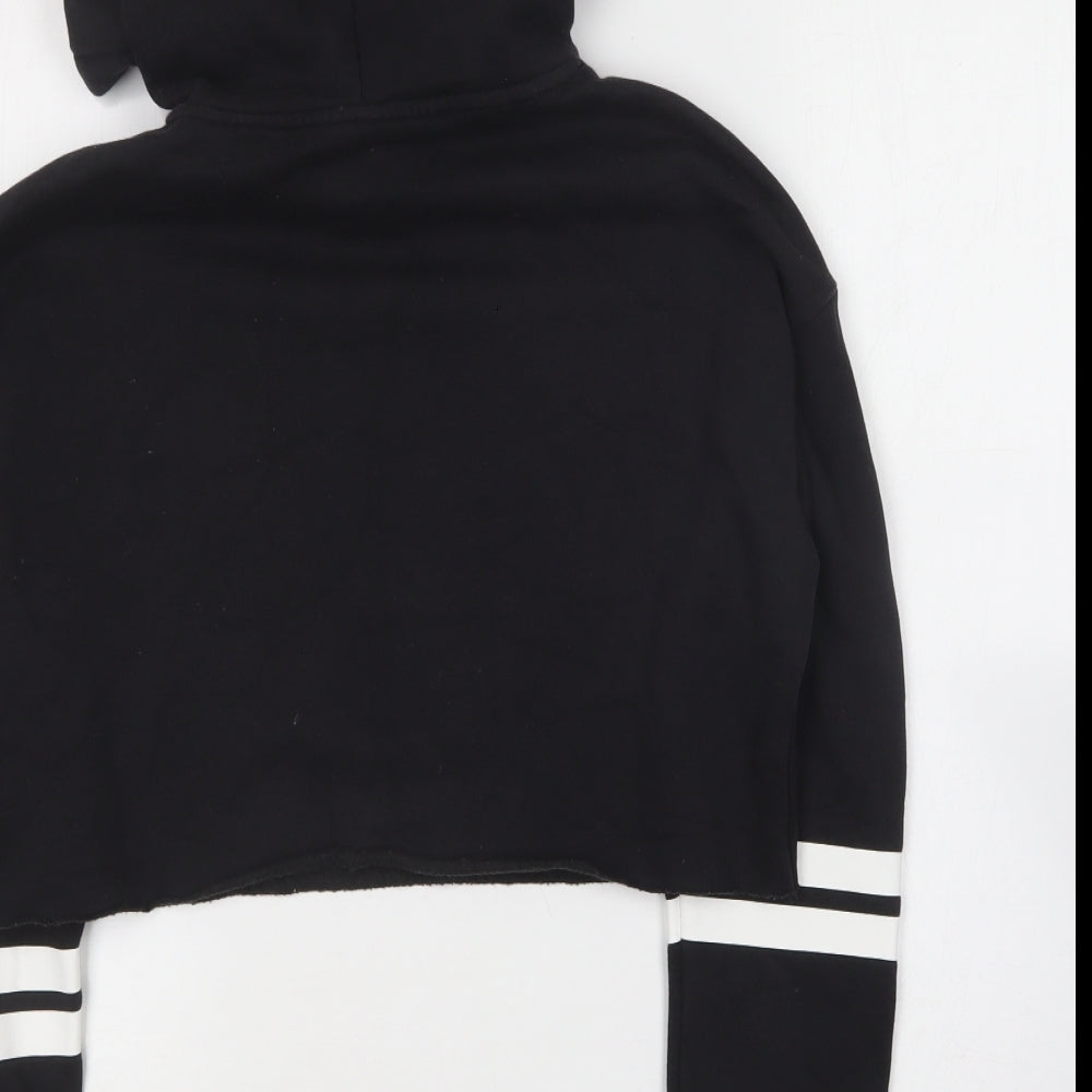 H&M Womens Black Cotton Pullover Hoodie Size XS