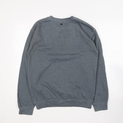 Tiny Tortle Womens Blue Round Neck Cotton Pullover Jumper Size S