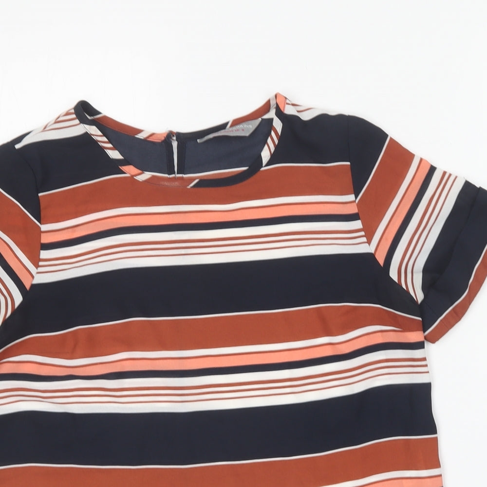 Womens UK Size 8 Dorothy Perkins Multicoloured Basic Blouse