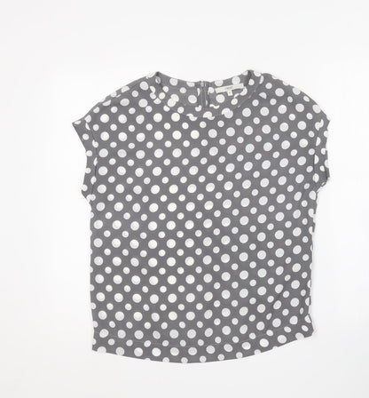 Womens UK Size 8 NEXT Grey Basic Blouse