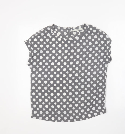 Womens UK Size 8 NEXT Grey Basic Blouse