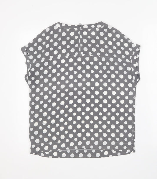 Womens UK Size 8 NEXT Grey Basic Blouse