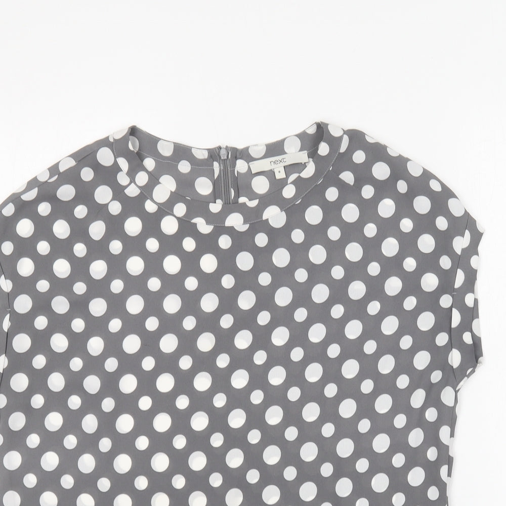 Womens UK Size 8 NEXT Grey Basic Blouse