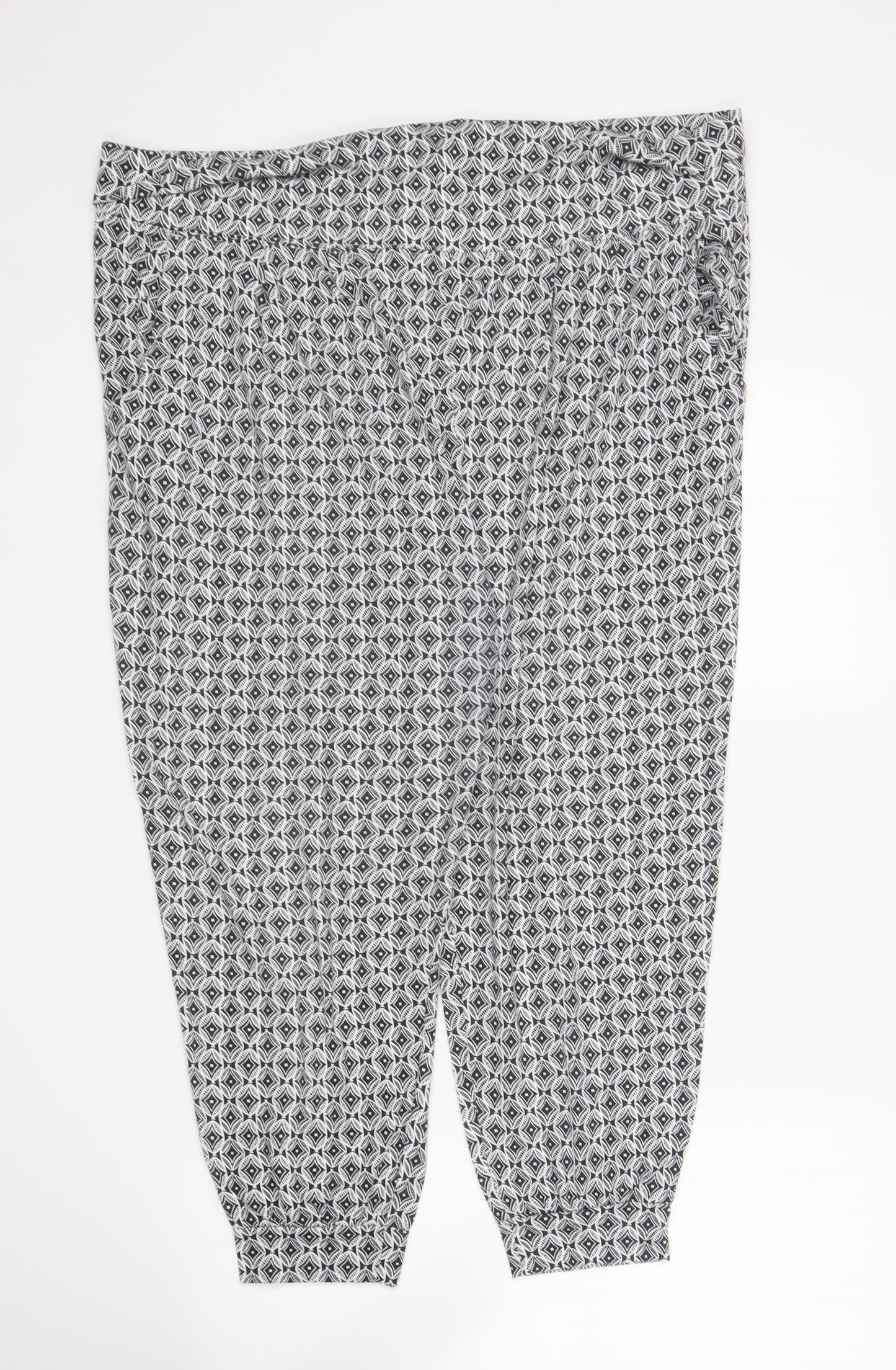 ESMARA Womens Black Geometric Polyester Trousers Size XL L24 in Regular