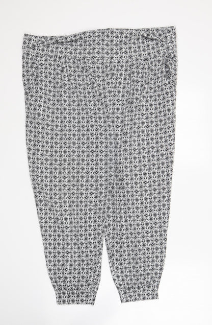 ESMARA Womens Black Geometric Polyester Trousers Size XL L24 in Regular