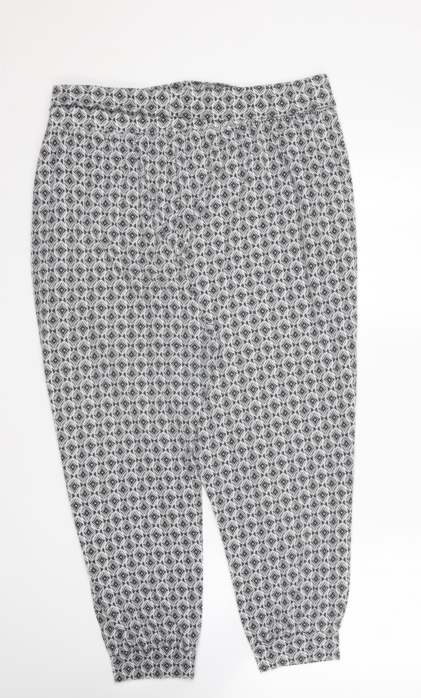 ESMARA Womens Black Geometric Polyester Trousers Size XL L24 in Regular