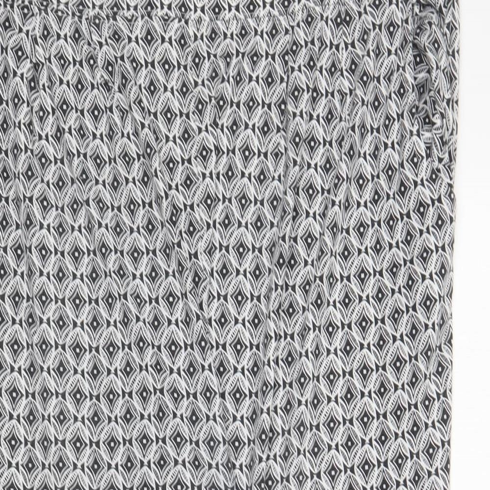 ESMARA Womens Black Geometric Polyester Trousers Size XL L24 in Regular