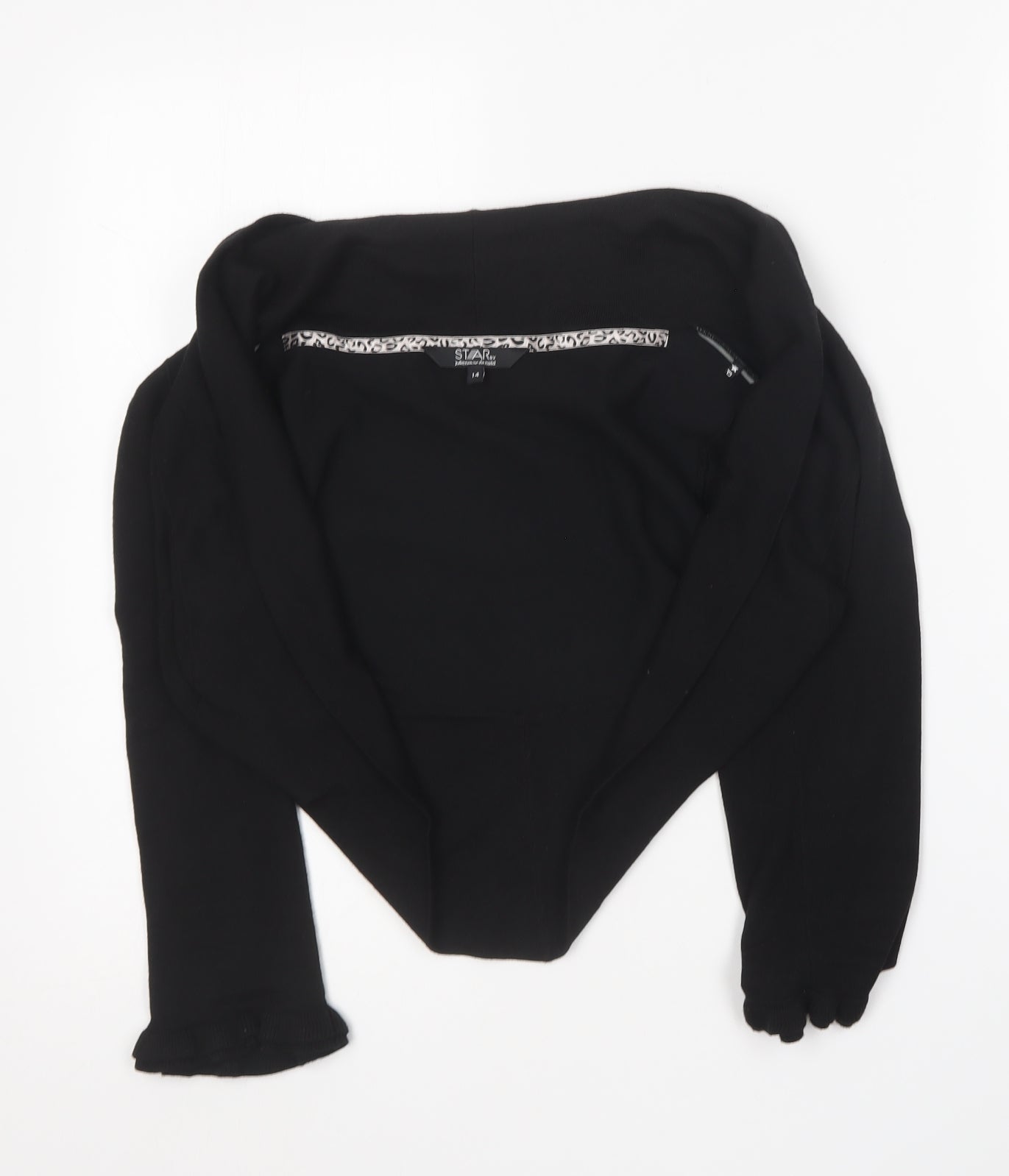 Womens UK Size 14 Star Black Cardigan Jumper