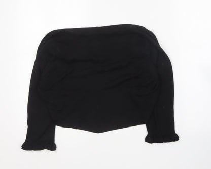 Womens UK Size 14 Star Black Cardigan Jumper
